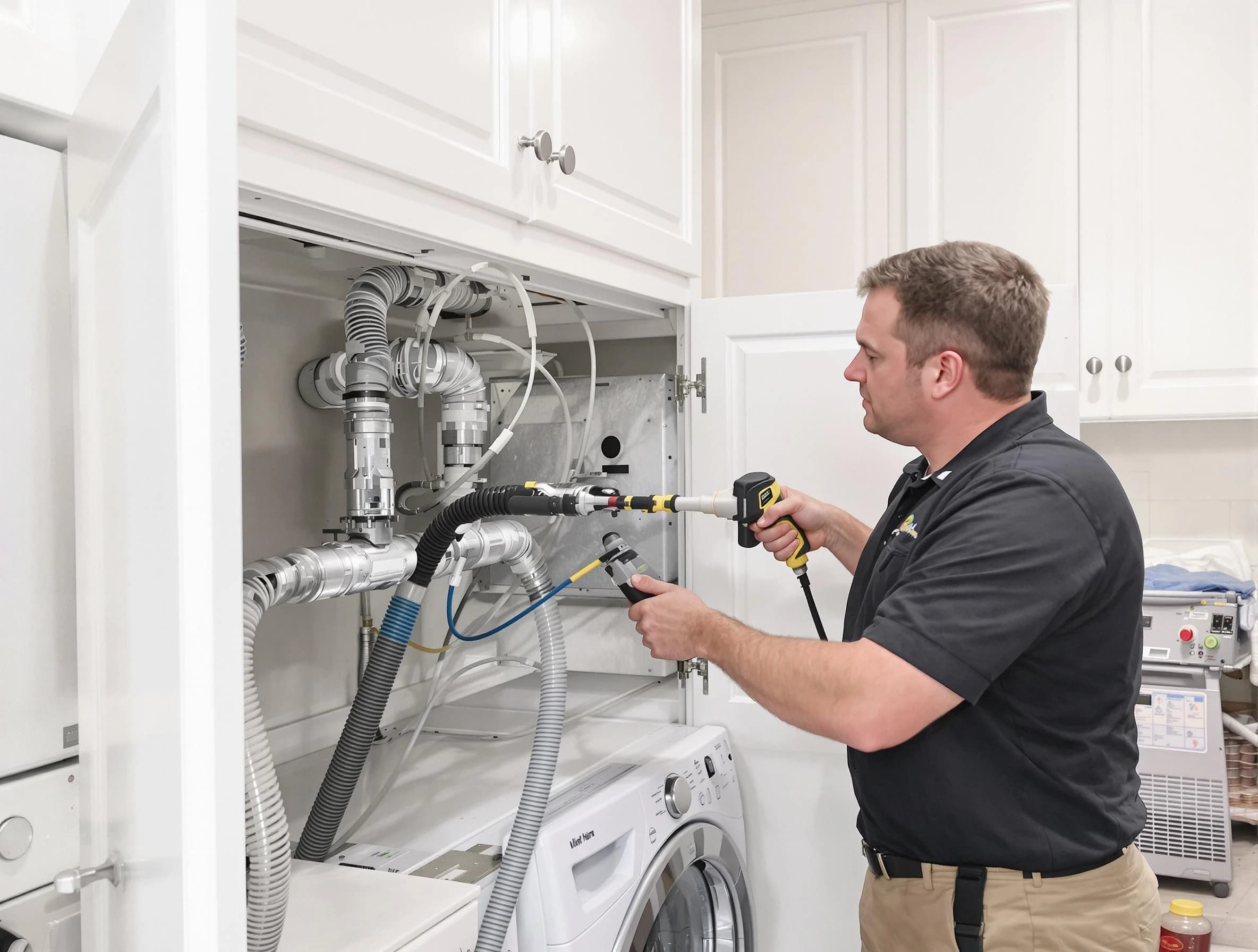 Kingfisher Dryer Vent Cleaning professional removing severe blockage from a clogged dryer vent in Kingfisher