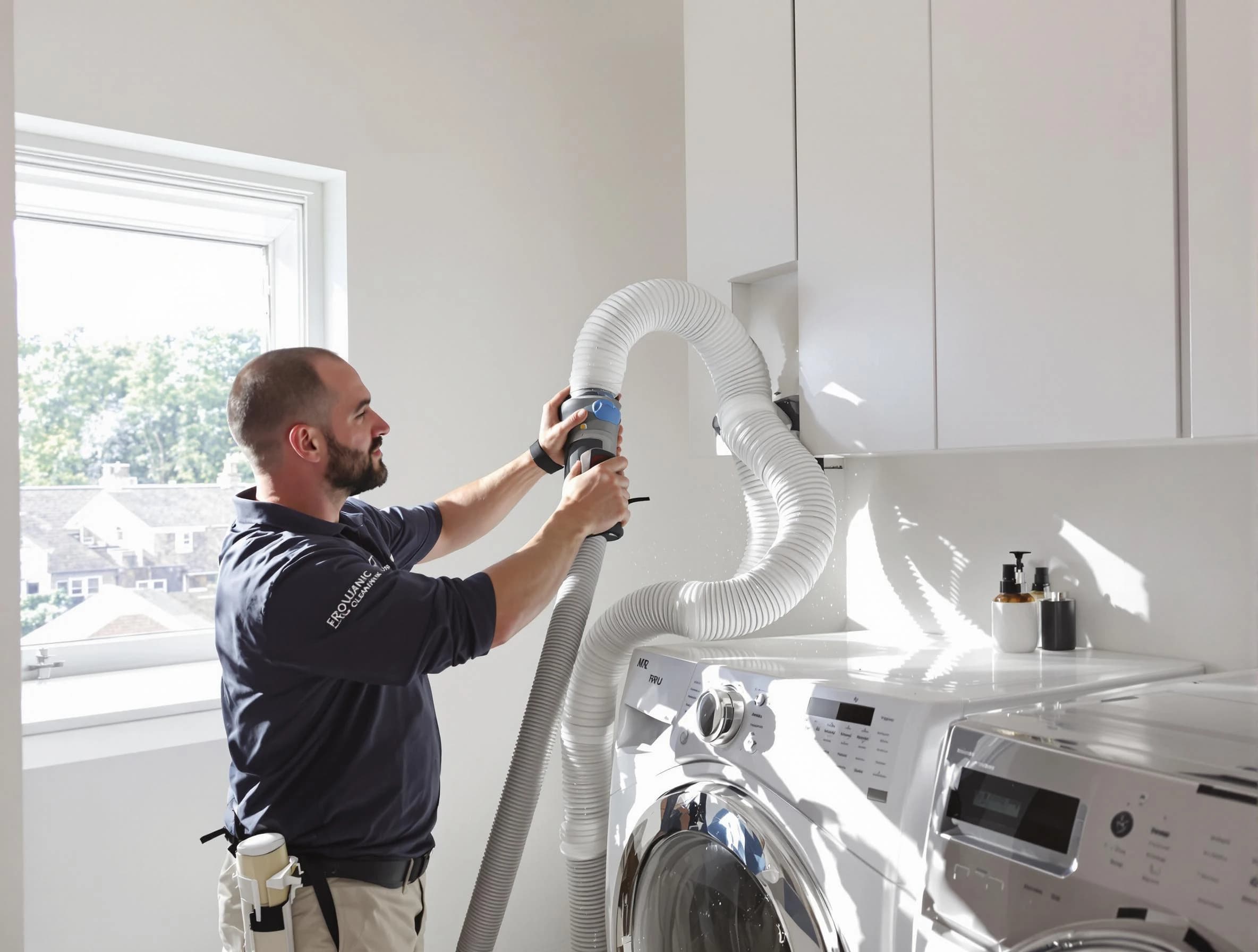 Certified Kingfisher Dryer Vent Cleaning technician performing dryer vent cleaning in Kingfisher