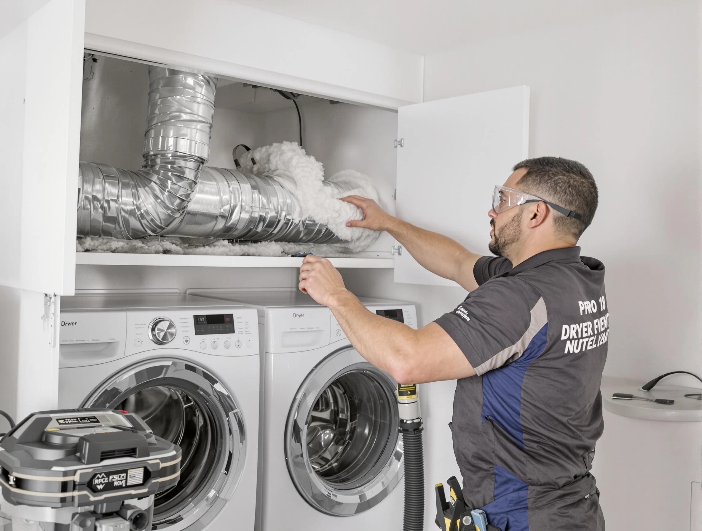 Kingfisher Dryer Vent Cleaning certified technician performing specialized gas dryer vent cleaning in Kingfisher