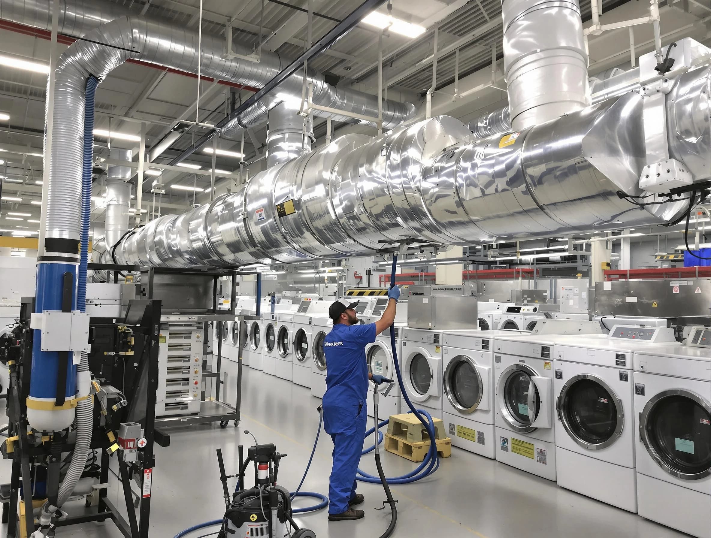 Kingfisher Dryer Vent Cleaning team performing heavy-duty industrial dryer vent cleaning in Kingfisher