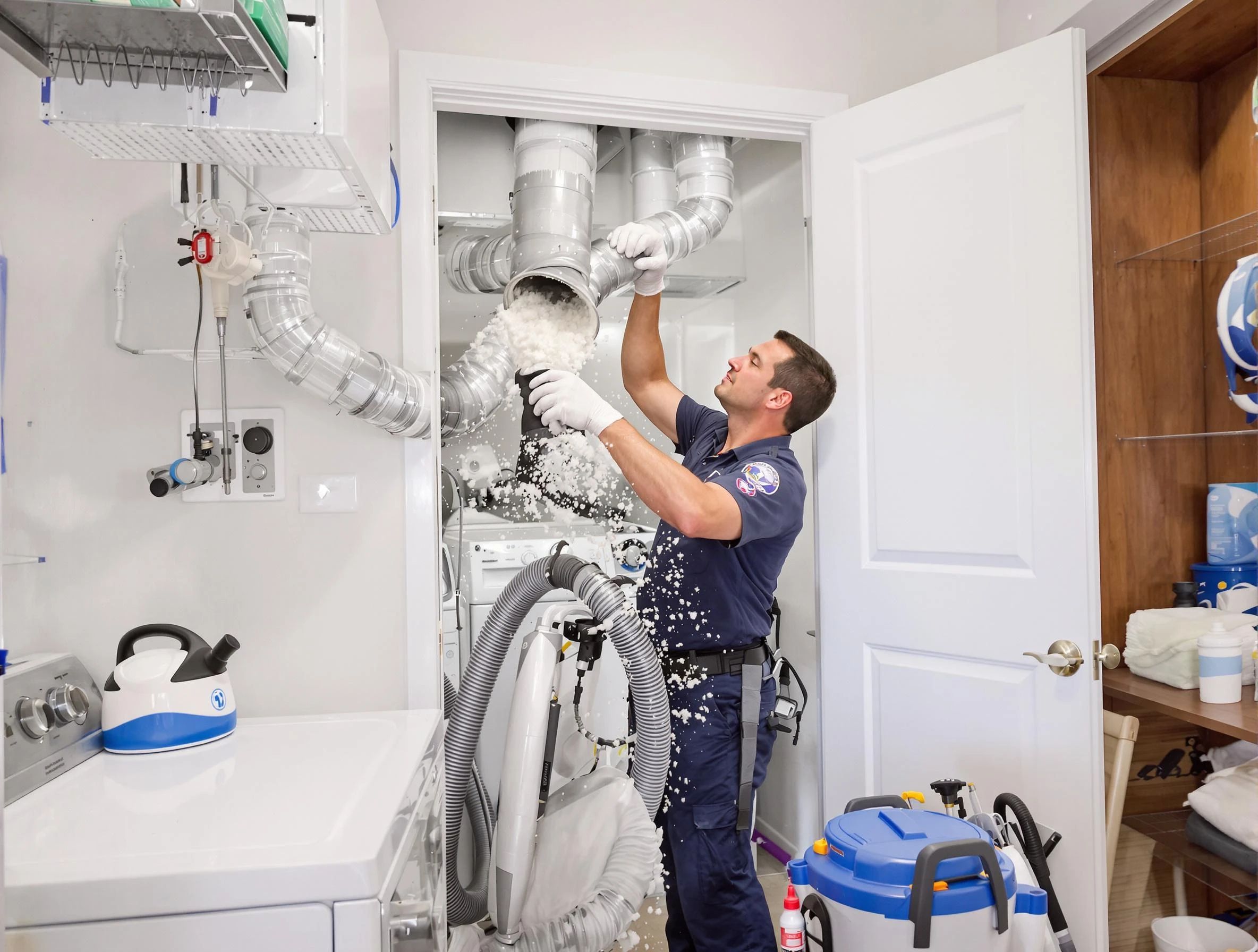 Kingfisher Dryer Vent Cleaning technician delivering thorough residential dryer vent cleaning service in Kingfisher